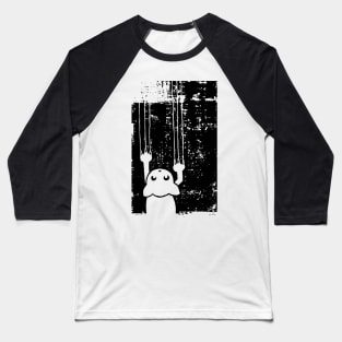 Scratch Cat Grunge Distressed Cute Cat Black Baseball T-Shirt